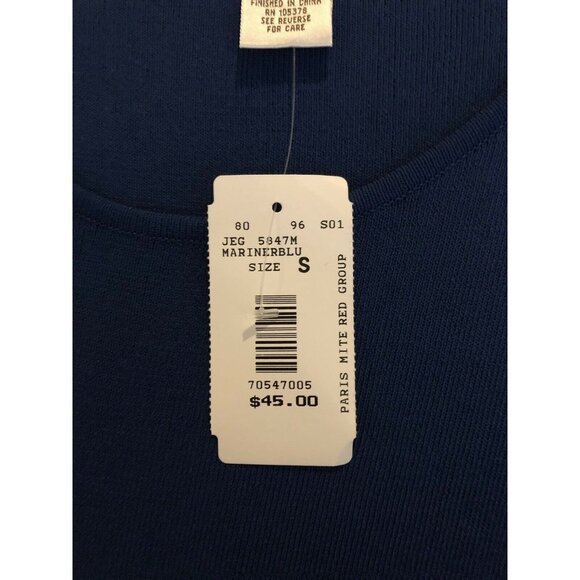 Drapers & Damons Women’s Size Small Blue Short Sleeve Knit Sweater Shirt - Picture 5 of 5